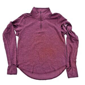 Nike Dri-Fit Element Women's XS 1/4 Zip Running Pullover Maroon Thumbholes